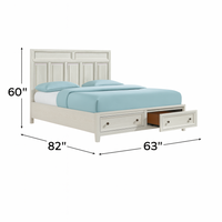 Triple Tree Whitewash Queen Storage Bed