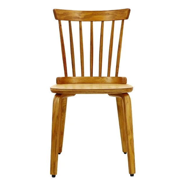 Dining Chair Set of 2, Solid Wood Dining Chair with Slat Back, Farmhouse Living Room Chairs Windsor Chairs Kitchen Armless Side Chair with Solid Wood Legs, Non-Slip, Natural