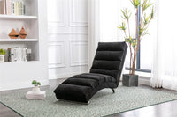 Electric Massage Chaise Lounge, Linen Indoor Lounger with Remote Control and Side Pocket, Ergonomic Indoor Royal Chair for Office, Living Room, Bedrooom, Black