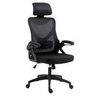 Ergonomic Office Chair, Desk Chair with Adjustable Height and Swivel Wheels, Home Mesh Computer Chair with Lumbar Support, Headrest and Armrest for Home, Study and Working, Black