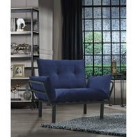 Futon Sofa Bed, Lounge Memory Foam Sleeper Couch for Living Room, Convertible Modern Chenille Sofa for Compact Living Spaces, 49" W (Blue)