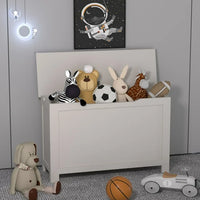 Kids Wooden Toy Box,Toy Storage Box,Wide Toy Storage Organizer,Toy Chest with Safety Hinged Lid for Kids,Children's Furniture Large Trunk for Boys and Girls,Antique Gray