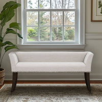 Triple Tree Welburn Upholstered Bench Cream