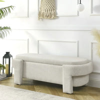 Linen Fabric Upholstered Storage Bench with Contemporary Style Design,Entryway Bench,Ottoman Bench for Living Room End of Bed,Beige,No assembly required,51.5''x20.5''x17''