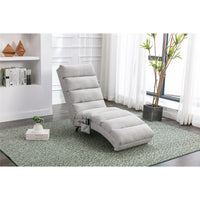 Massage Chaise Lounge with Heating Fuction , Electric Recliner Chaise Chair, Ergonomic Electric Massage Chair with Side Pockets and 5-Modes, Modern Long Lounger for Office or Living Room,Light Grey