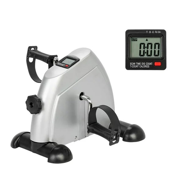 Mini Exercise Bike, Under Desk Bike Pedal Exerciser, Portable Foot Cycle Arm & Leg Peddler Machine with LCD Screen Displays, Home Use Hands and Feet Trainer