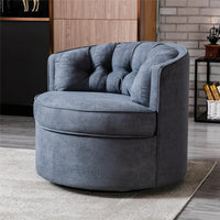 Modern Akili Swivel Accent Chair Barrel Chair, Comfy Tufted Back Fabric Leisure Chair for Bedroom, Living Room, Hotel, Grey