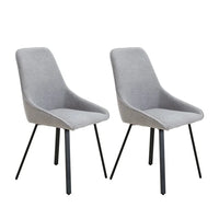 Modern Dining Chairs Set of 2, Upholstered Side Chairs, Adjustable Kitchen Chairs, Accent Chair with Soft Seat Backrest and Metal Legs, for Living Room Kitchen Bedroom Cafe, Gray