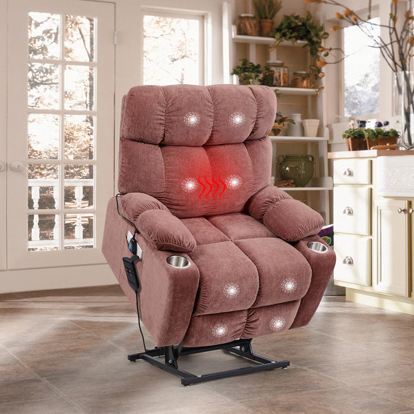 Motor Power Lift Recliner Chair with Massage and Heat for Elderly People, Electric Recliner Sofa Chair, Infinite Position, Single Sofa for Living Room