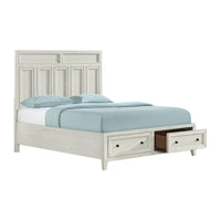 Triple Tree Whitewash Queen Storage Bed