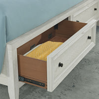 Triple Tree Whitewash Queen Storage Bed