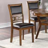 Set of 2 Upholstered Dining Chair in Walnut Finish, Wooden Side Chair, with Soft Seat, for Dinning Room, Kitchen, Bar, Walnut