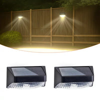 Solar Fence Lights Outdoor Waterproof, Upgraded RGB Solar Fence Lights with Warm White Mode & Color Changing, IP65 Waterproof LED Solar Lights for Fence, Yard, Wall, Stairs, Pool, Step Decor(2 Packs)
