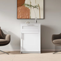 Stackable Wall Cabinet,Solid Wood Storage Cabinet with Adjustable Shelves and Doors,Console Table Side Table for Hallway,Sideboard Buffet Cupboard for Kitchen,15.75" D x 23.62" W x 35.43" H, White