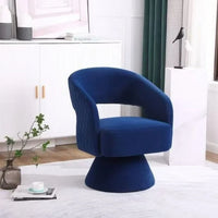 Swivel Barrel Chair, Accent Chair Armchair for Living Room, Comfy Round Swivel Chair, Modern 360 Degree Swivel Accent Single Sofa Chairs, for Living Room Bedroom Office Lounge, Blue