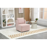 Swivel Barrel Chair,Comfy Round Accent Sofa Chair,Boucle Chairs for Bedroom,Living Room,360 Degree Swivel Barrel Club Chair,Corner Armchair Sherpa Chair,Leisure Arm Chair for Nursery,Pink