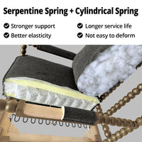 Triple Tree Stylish RUBBER WOOD FABRIC Armchair with Cushion, Black