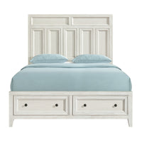 Triple Tree Whitewash Queen Storage Bed