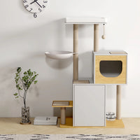 Wood Cat Tree Tower, Cat Furniture with Furry Ball, Scratching Pads, Large Storage Space, Cat Scratching Posts, Kittens Pet Play House for Indoor Cats (5.0) 5 stars out of 2 reviews 2 reviews