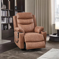 Power Lift Recliner Chair for Elderly with Cup Holders and USB Charge Ports, 3 Positions Electric Reclining Chair with 2 Side Pockets, Modern Livingroom Chair for Home and Office, Brown