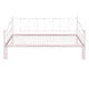 Twin Size Daybed with Trundle,Metal Daybed Frame with Slats Support,Dual-use Platform Bed for Child Teens Adults, No Box Spring Needed, Pink
