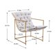 Accent Chair, Modern Velvet Upholstered Armchair with Open Metal Frame and Removable Cushions, Leisure Side Chair Vanity Chair for Living Room, Bedroom, Apartment, Beige
