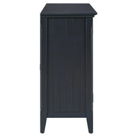 62.2" Accent Storage Cabinet, Modern Console Table Buffet Sideboard with 3 Hollow-out Doors and Adjustable Shelves, Entryway Cupboard with Wood Legs and Metal Handles for Living Room Kitchen, Black