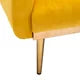 Velvet Futon Sofa Bed with 2 Pillows, Modern Tufted Upholstered Accent Sleeper Sofa Couch with Adjustable Backrest and Golden Metal Legs, Folding Loveseat Sofa Recliner Couch for Bedroom, Mustard