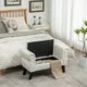 40"Storage Bench for Bedroom,End of Bed Bench with Rolled Arms,Velvet Button Tufted Storage Bench Sofa Stool with Nailhead,Long Storage Bench Ottoman Bench for Entryway Living Room,Beige
