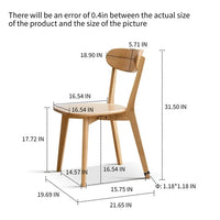 Dining Chair, FAS Grade Natural Oak Solid Wood Living Room Chair with Curved Backrest, Simple Design & 100% Dirt-free Dining Chair, Easy to Clean, 1 Count, Oak