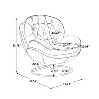 Velvet Swivel Accent Chair with Ottoman Set, Modern Lounge Chair with Footrest and Metal Base Comfy Armchair with 360 Degree Swiveling Single Sofa Chair Accent Chairs for Living Room, Olive Green