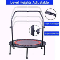 Mini Trampoline 40" Foldable, Fitness Rebounder with Adjustable Foam Handle, Exercise Trampoline for Adults Indoor/Garden Workout Max Load 330lbs
