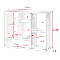 7-Cube Bookcase, Modern Freestanding Storage Organizer Bookshelf, Wooden Open Shelf Bookcase for Bedroom,Living Room,Entryway,Office, Natural