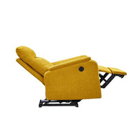 Single Sofa Chair,Upholstered Recliner Chair With USB Charge Port and Extending Footrest,Fabric Recliner Sofa For Living Room, Bed Room,Office,Yellow
