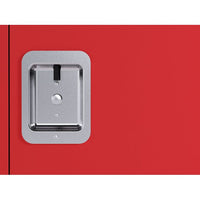 Compact Steel Storage Cabinet with Locking Doors,Small Lockable Steel Storage Cabinets for Home Office Garage Kitchen Pantry,Detachable, Ample Storage Space, Easy Assembly,Red