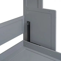 Murphy Bed Queen with Shelf, Queen Size Murphy Bed with Headboard, Wall Bed Frame for Teens & Adults, Grey