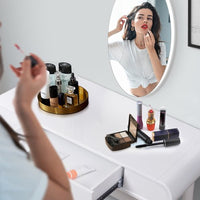 Vanity Set with Drawers and Cushioned Stool, Makeup Dressing Table for Bathroom Bedroom Small Space, Vanity Table for Kids Girls Women Gifts (White)