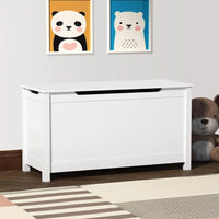 Kids Wooden Toy Chest, 2 In 1 Large Toy Storage Truck Bench with Flip-Top Lid, 2 Safety Hinges & Groove Handle, Toddler Big Toy Box for Playroom & Bedroom, Gift for Boys Girls Age 3+ (White)