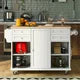 Kitchen Island Cart with Spacious Tabletop and 4 Locking Wheels, 52.8" Large Kitchen Trolley Cart with 4 Drawers, 1 Door and Adjustable Shelves, Spice Rack Towel Rack Rolling Kitchen Island Cart White