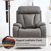Large Power Lift Recliner Chair for Elderly, Upholstered Anti-skid PU Lift Chair, 60°-140° Adjustable Remote Control Recliner Sofa with Padded Seat Backrest & Side Pocket, Dark Gray PU