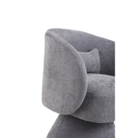Swivel Accent Chair Armchair, Round Barrel Chair Comfy Linen Fabric Accent Sofa Chair Club Chair Leisure Chair for Bedroom Living Room Lounge Hotel Office, Light Gray