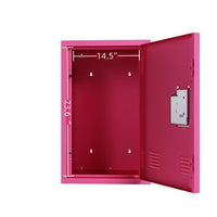 Metal Storage Cabinet with Locking Doors, Detachable Steel Storage Cabinet with Ample Storage Space, Small Locker Cabinet for Office Garage Home, Easy Assembly, Pink (20"L x 15"W x 15"H)