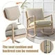 Linen Fabric Upholstered Comfy Rocking Chair Nursery Chair, Modern Accent Chair with Solid Wood Legs, for Porch, Garden Patio, Balcony, Living Room, Bedroom, Beige