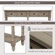 58" Console Table with Two Drawers and Bottom Shelf, Farmhouse Long Sofa Table with Solid Wood Legs, Storage Cabinet Sideboard Table for Entryway Living Room Hallway, Easy Assembly, Gray Wash