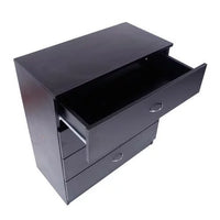 4-Drawer Dresser, Modern Chest with Wide Storage Space Functional Organizer with Particle Board Frame, Suitable for The Bedroom, Living Room, Kid’s Room (Black)
