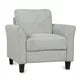 Accent Chair, Modern Linen Upholstered Armchair Club Chair with Double Thickened Cushions Pad and Sturdy Legs, Mid-Century Single Sofa Chair for Living Room, Bedroom, Light Gray
