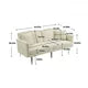 Loveseat Sofa, Modern Polyester Upholstered Accent Sofa Couch with Low Back and Acrylic Feet, 2-Seater Convertible Sleeper Bed Futon Sofa with 2 Pillows for Living Room Bedroom Office, White