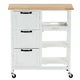 Kitchen Island Cart with Storage, Kitchen Cart for Home, Rolling Trolley Cart with 3 Drawers and 3 Storage Shelves, Dining Cart for Dining Room, Bar, Kitchen,White