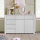 Dresser with 6 Drawers, Wooden Storage Cabinet for Bedroom Guest Room Living Room, Grain Sticker Surfaces