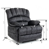 Large Manual Recliner Chair,Velvet Fabric Upholstery Recliner Chair with Metal Frame,Extra Wide Recliner Single Sofa Chair for Living Room,Gray